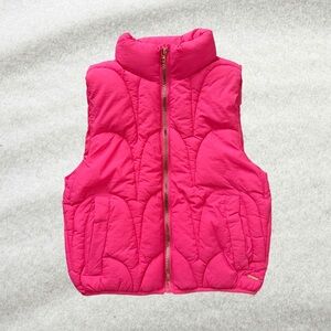 Tahari Girl Vibrant Hot Pink Puffer Vest Size 10 NWOT